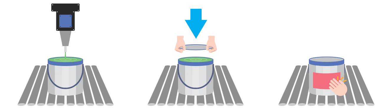 conditionnement de peinture en pot